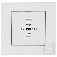 Розетка USB-A+USB-C 5V-2.4A Arvia Electric KAREN Білий (20 01 1000 304)
